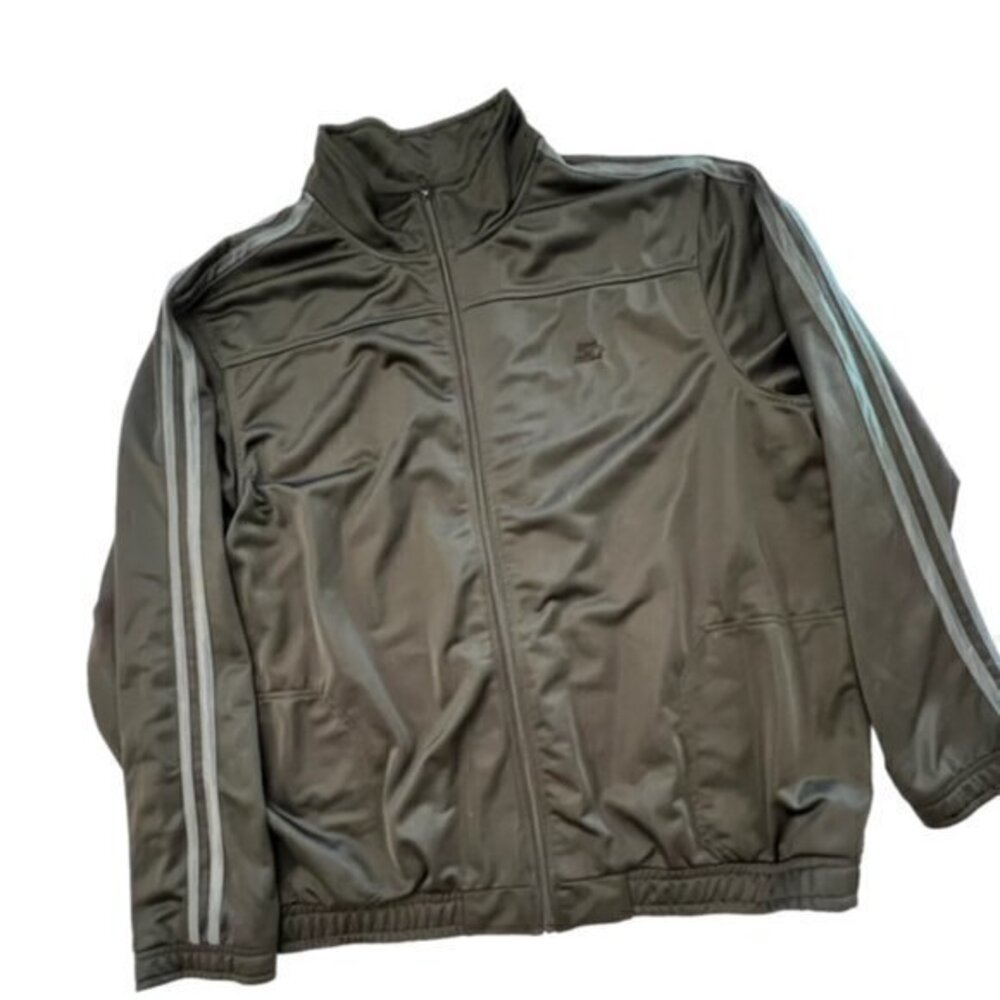 🛍️2 for $25 Sale🛍️ Starter Jacket Men's‎ Size 3XL Black Grey stripes Zip Up